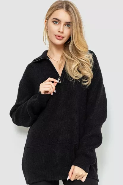 Светр жіночий oversize, колір чорний, 204R169