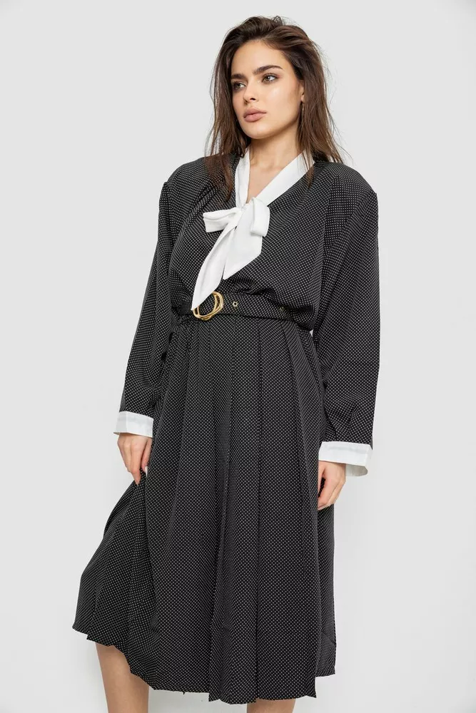 Купити Костюм жіночий класичний у горох, колір чорно-білий, 167R3002 оптом - Фото №2