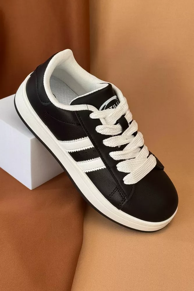 Купить Кеди женские, цвет черно-белый, 248RJH100-4 оптом - Фото №2