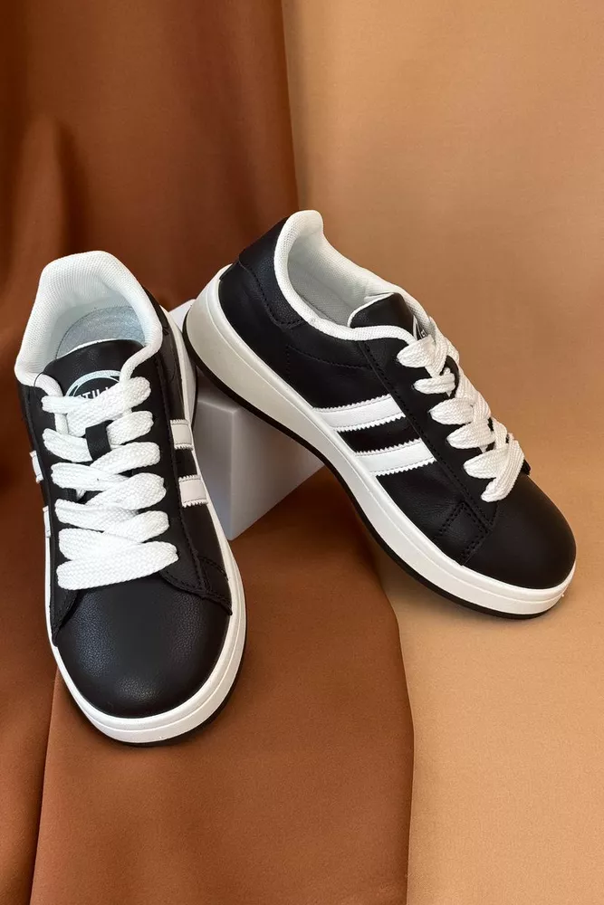 Купить Кеди женские, цвет черно-белый, 248RJH100-4 оптом - Фото №1