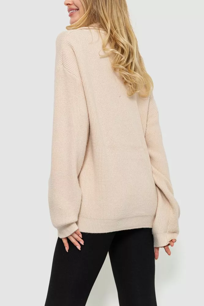Купити Светр жіночий oversize, колір світло-бежевий, 204R169 оптом - Фото №4