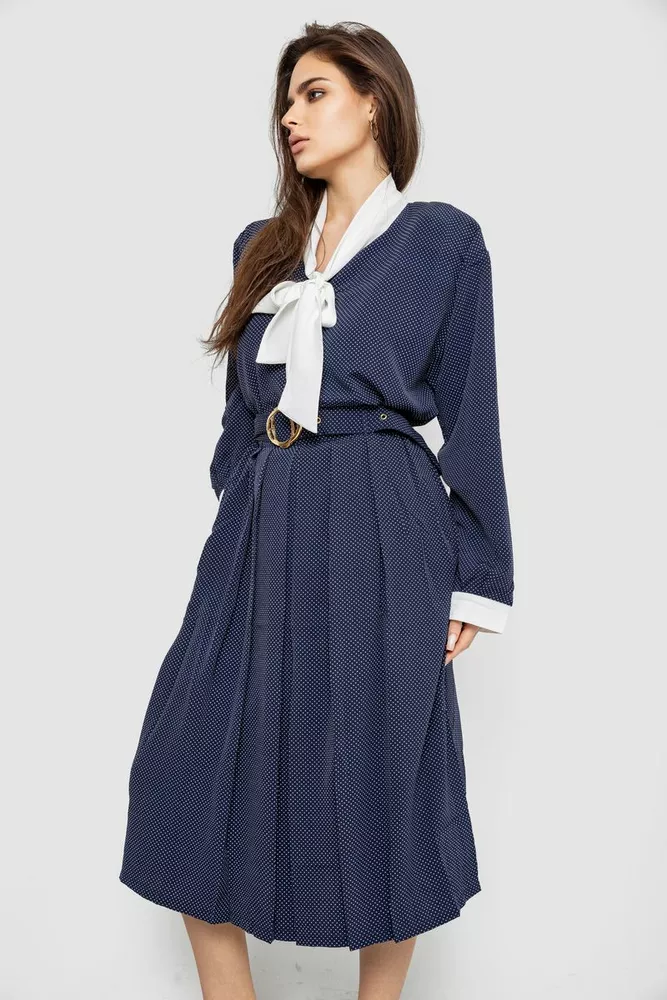 Купити Костюм жіночий класичний у горох, колір синьо-білий, 167R3002 оптом - Фото №3