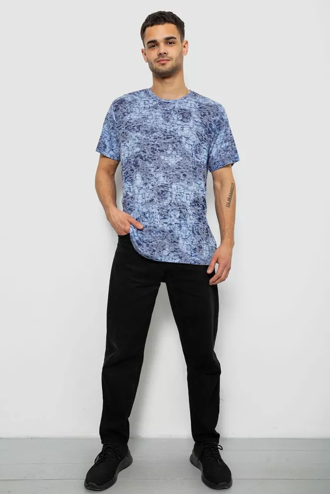 Купить Футболка мужская с принтом, цвет джинс, 244R5517 - Фото №2