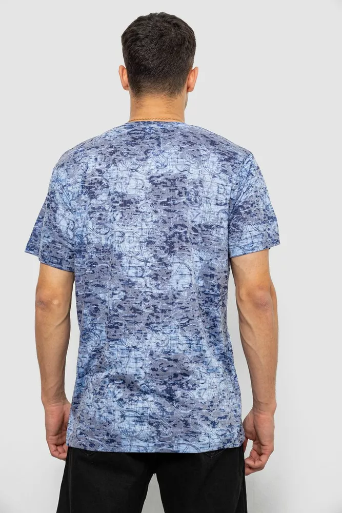 Купить Футболка мужская с принтом, цвет джинс, 244R5517 - Фото №4