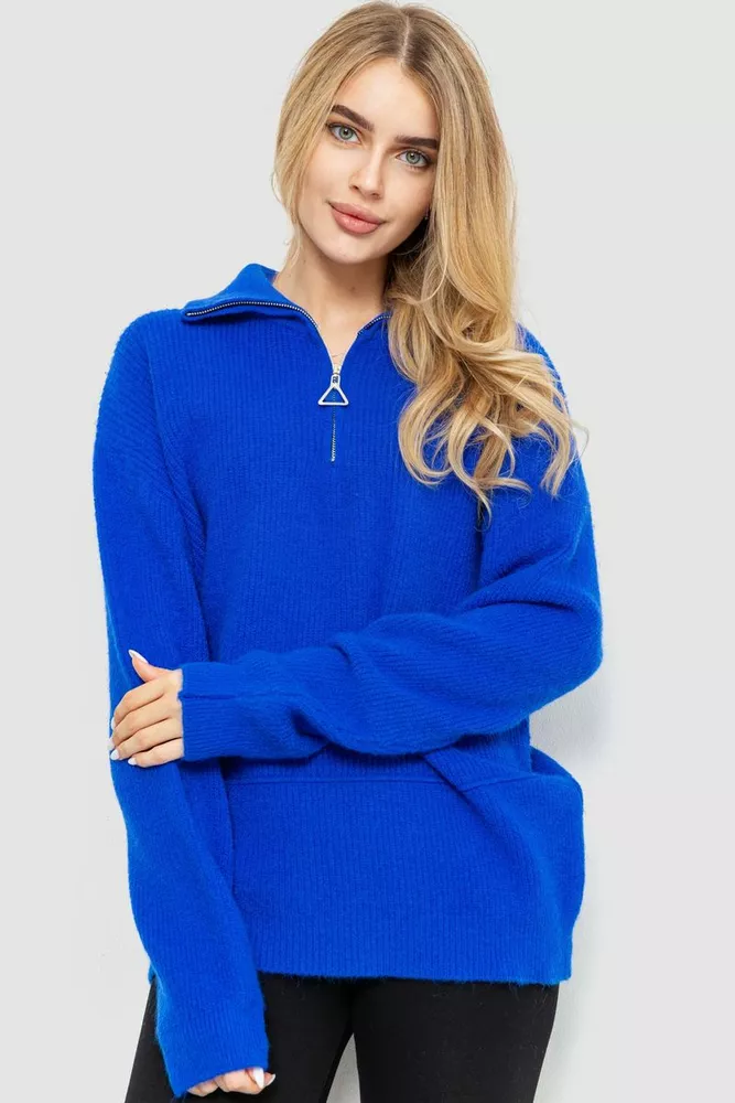 Купити Светр жіночий oversize, колір електрик, 204R169 оптом - Фото №1