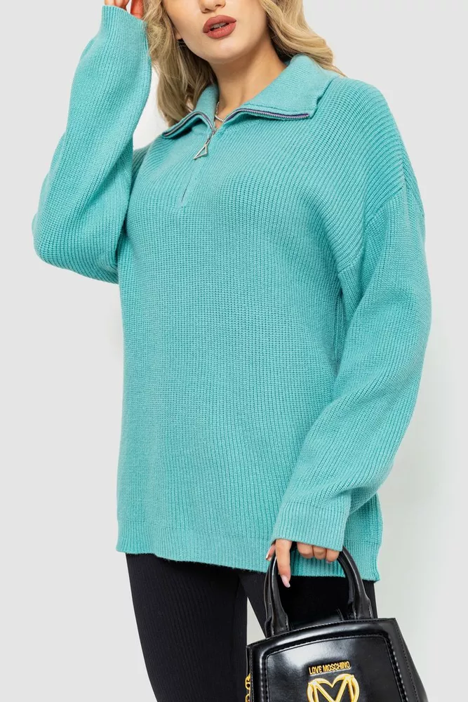 Купити Светр жіночий oversize, колір світло-м'ятний, 204R169 оптом - Фото №3