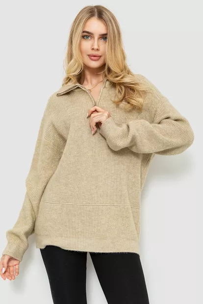 Светр жіночий oversize, колір бежевий, 204R169