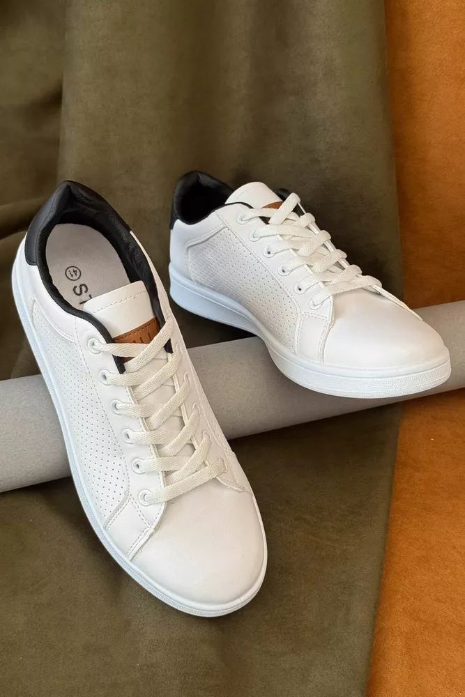 Купить Кеды мужские, цвет бело-черный, 248RR226 - Фото №2