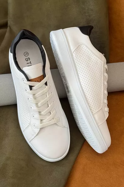 Кеди чоловічі, колір біло-чорний, 248RR226