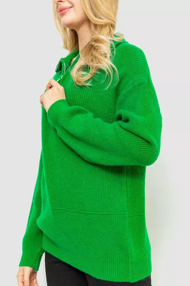 Купити Светр жіночий oversize, колір зелений, 204R169 - Фото №3