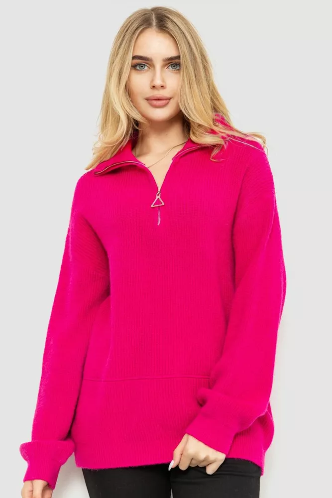 Купити Светр жіночий oversize, колір рожевий, 204R169 - Фото №1