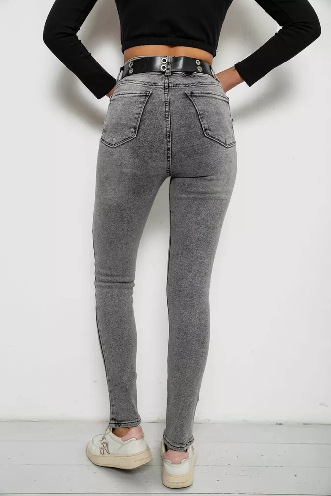 Купити Джинси жіночі Skinny, колір сірий, 244R00624 оптом - Фото №4