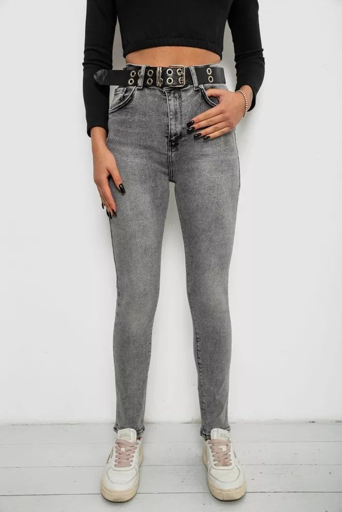 Купити Джинси жіночі Skinny, колір сірий, 244R00624 оптом - Фото №1