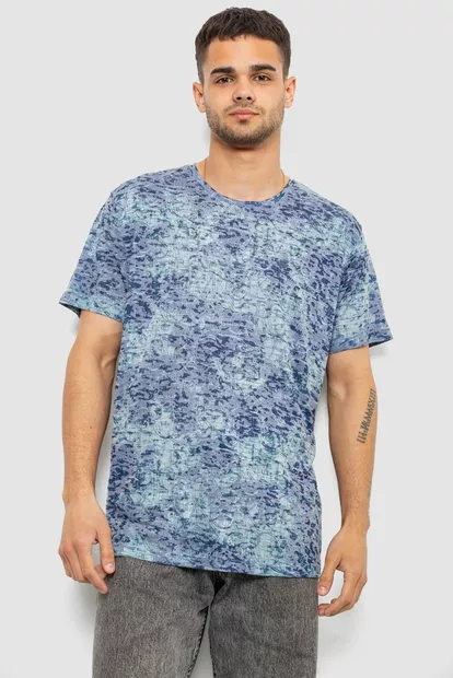 Футболка мужская с принтом, цвет синий, 244R5517