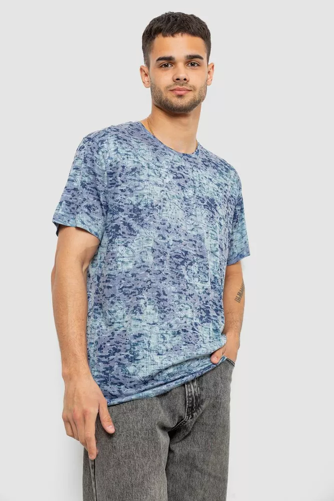 Купить Футболка мужская с принтом, цвет синий, 244R5517 - Фото №3