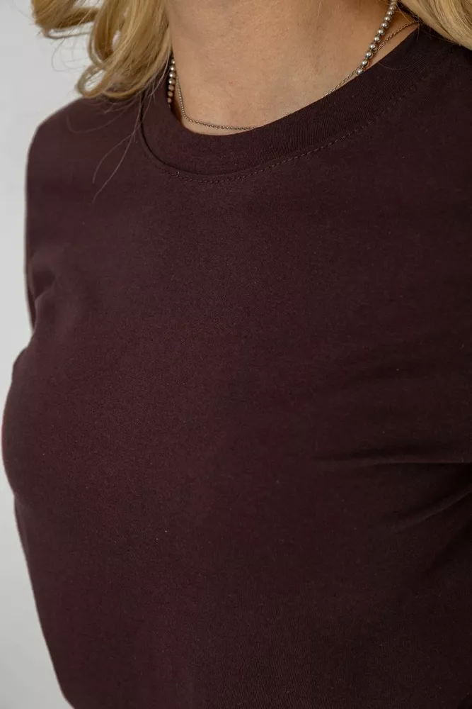 Купити Футболка жіноча однотонна  -уцінка, колір шоколадний, 241R1800-U-12 - Фото №5