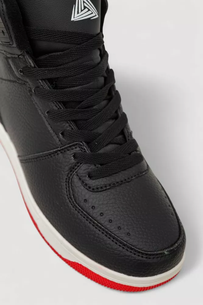 Купить Кроссовки мужские зимние на меху, цвет черно-красный, 248RH1070 - Фото №2