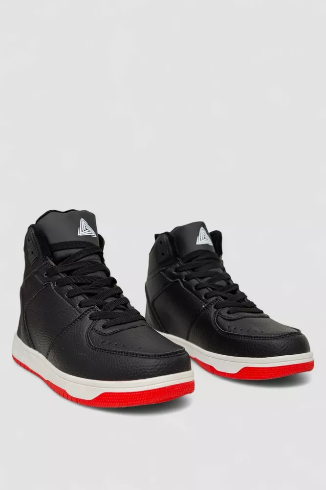 Купить Кроссовки мужские зимние на меху, цвет черно-красный, 248RH1070 - Фото №3