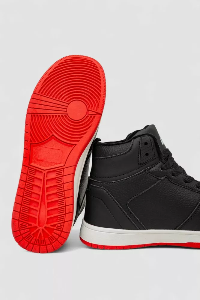 Купить Кроссовки мужские зимние на меху, цвет черно-красный, 248RH1070 - Фото №5
