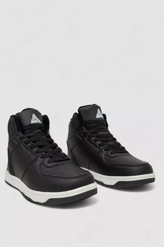 Купить Кроссовки мужские зимние на меху, цвет черно-белый, 248RH1070 - Фото №3