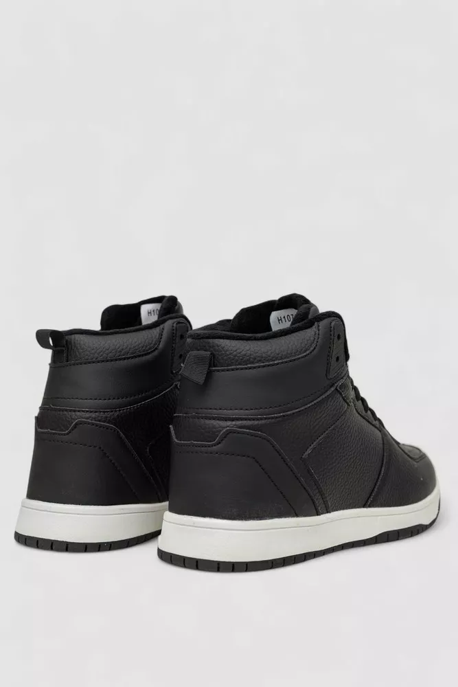 Купить Кроссовки мужские зимние на меху, цвет черно-белый, 248RH1070 - Фото №4