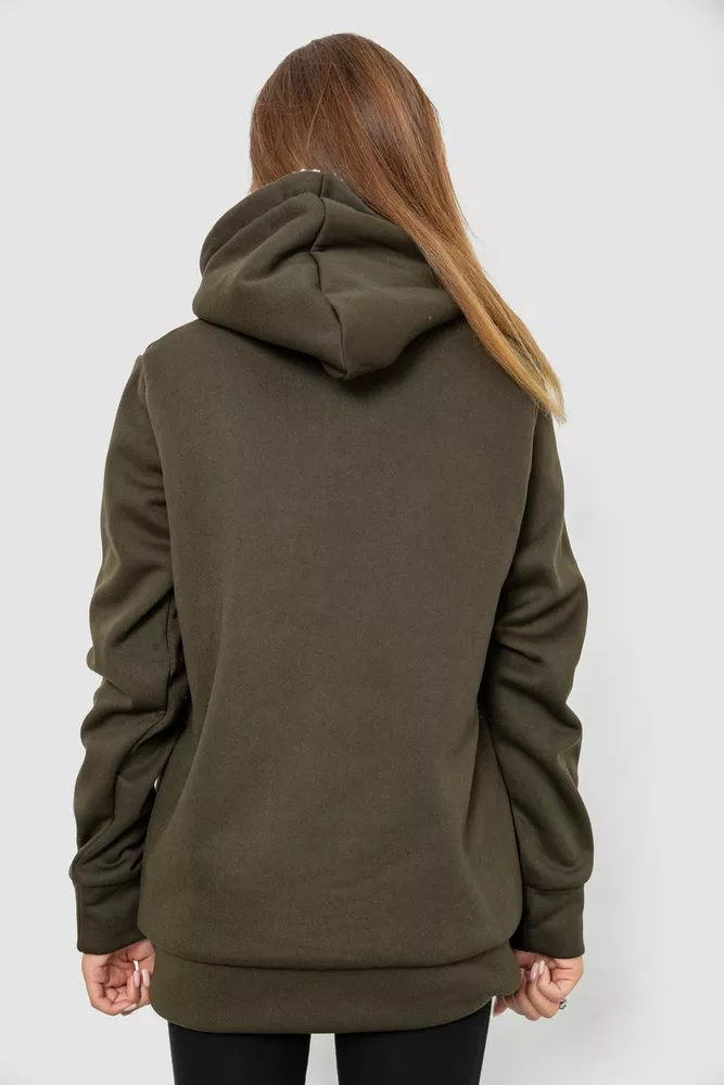 Купити Кофта жіноча тепла з хутром, колір хакі, 102R360-1 оптом - Фото №4