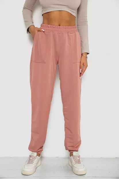 Спортивные штаны женские  -уценка, цвет пудровый, 238R347-1-U-18