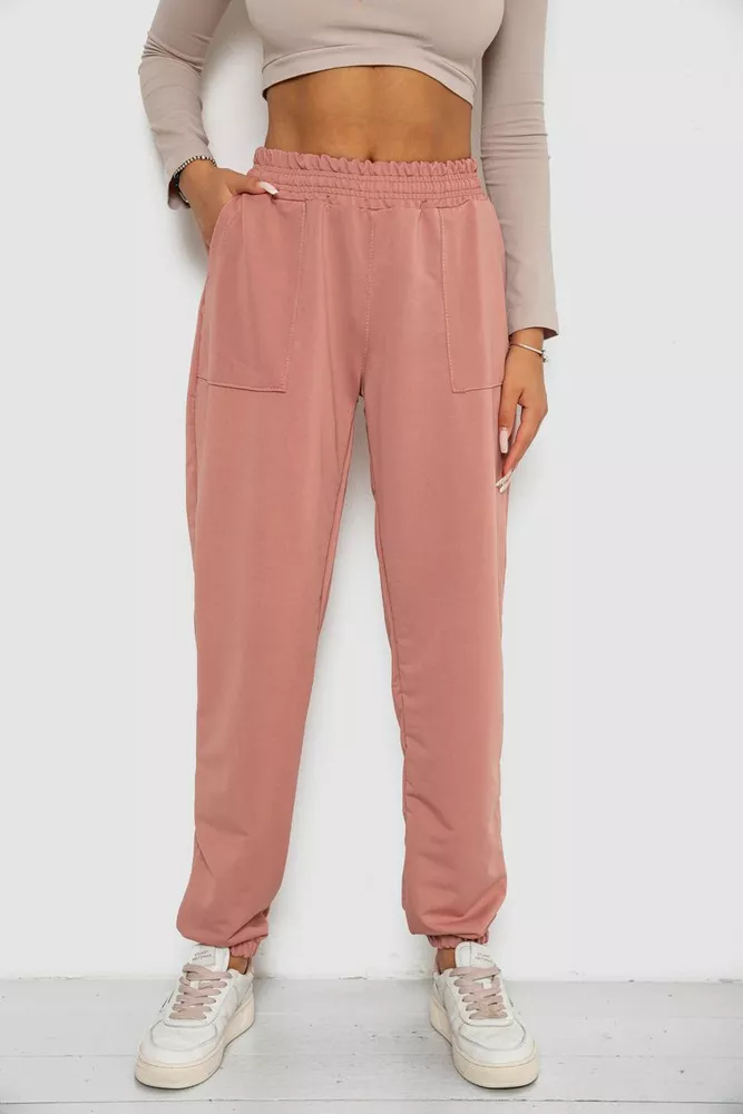 Купити Спортивні штани жіночі  -уцінка, колір пудровий, 238R347-1-U-18 - Фото №1