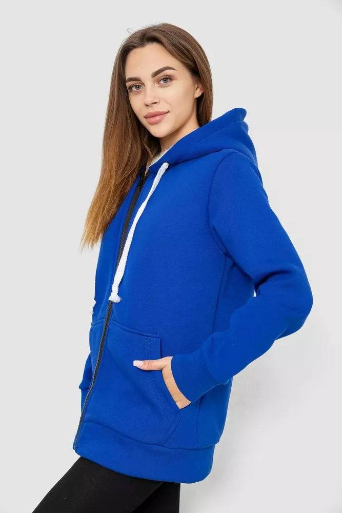 Купити Кофта жіноча тепла з хутром, колір електрик, 102R360-1 оптом - Фото №3