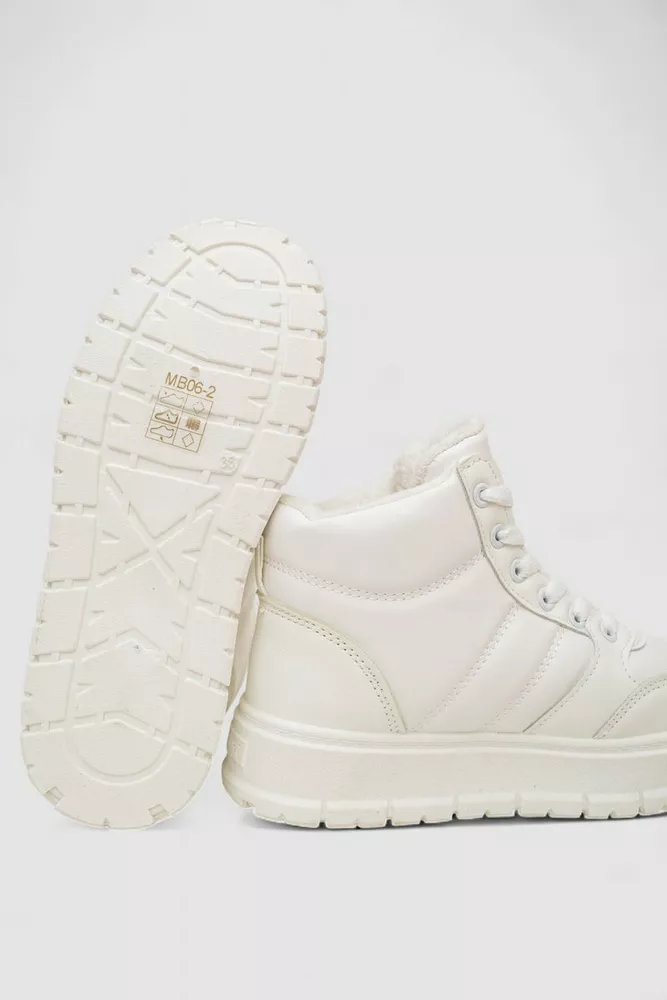 Купити Кросівки жіночі зимові на хутрі, колір білий, 248RMB06 - Фото №5