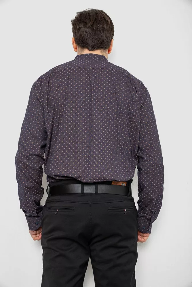 Купить Рубашка мужская однотонная с принтом, цвет коричневый, 186R2082 - Фото №4