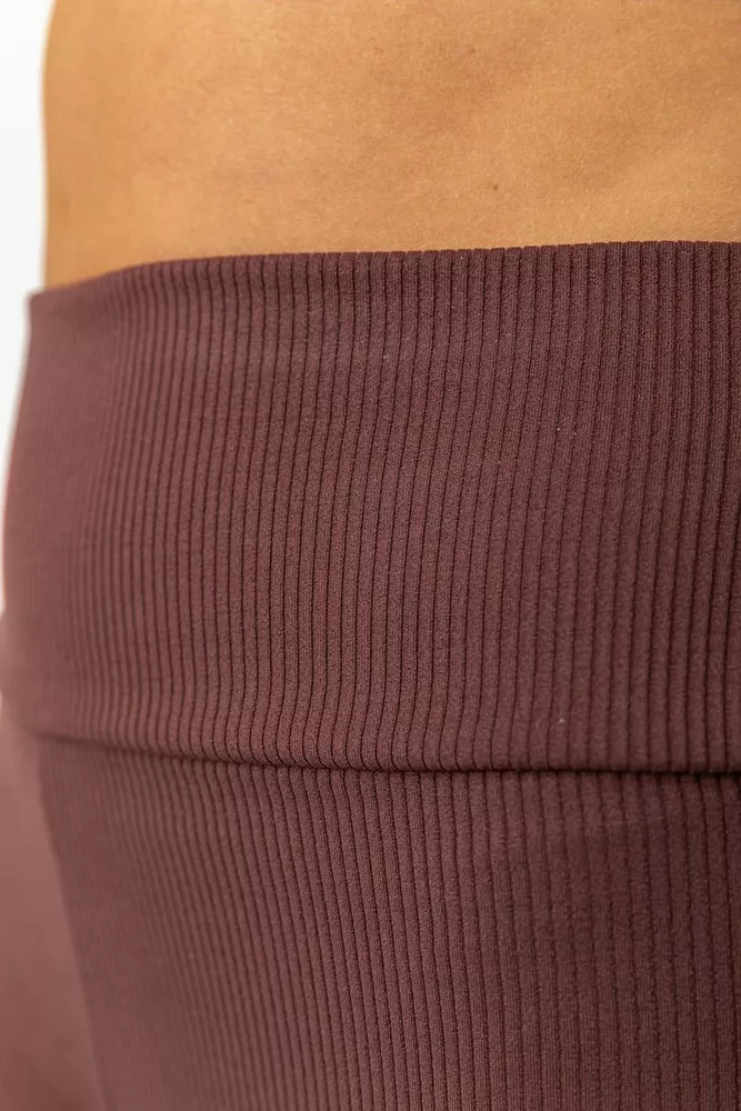 Купити Лосини жіночі в рубчик на флісі  -уцінка, колір шоколадний, 205R706-U-5 - Фото №6