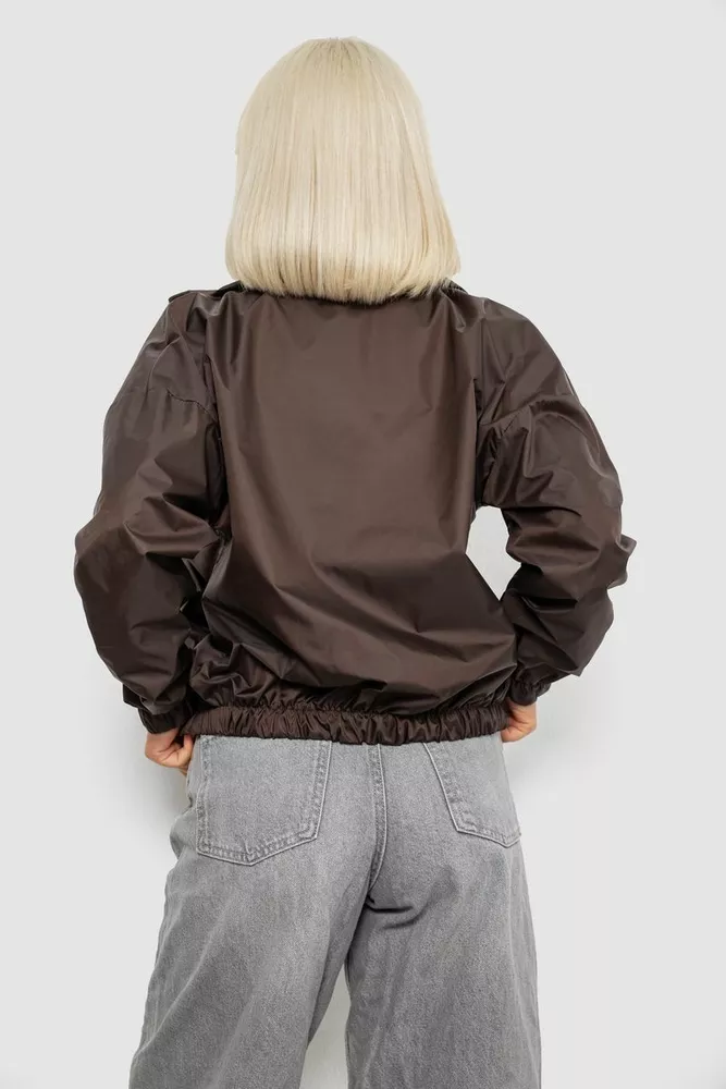 Купить Ветровка женская однотонная без подкладки, цвет шоколадный, 257R362 - Фото №4