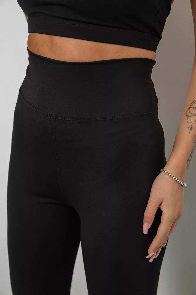 Купити Лосини жіночі однотонні, колір чорний, 214R337 оптом - Фото №5