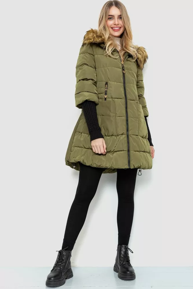Купити Куртка жіноча  -уцінка, колір хакі, 235R808-U - Фото №3