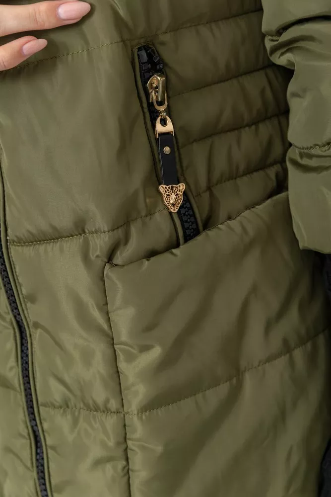 Купити Куртка жіноча  -уцінка, колір хакі, 235R808-U - Фото №6