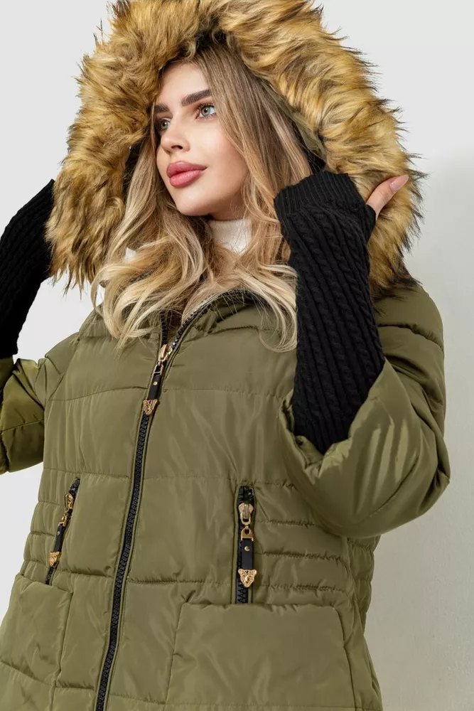 Купити Куртка жіноча  -уцінка, колір хакі, 235R808-U - Фото №8