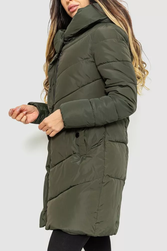 Купити Куртка жіноча прямого крою  -уцінка, колір хакі, 235R1816-U - Фото №4