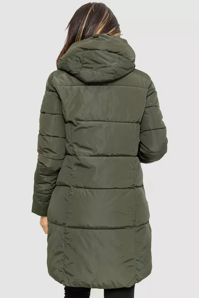 Купити Куртка жіноча прямого крою  -уцінка, колір хакі, 235R1816-U - Фото №5