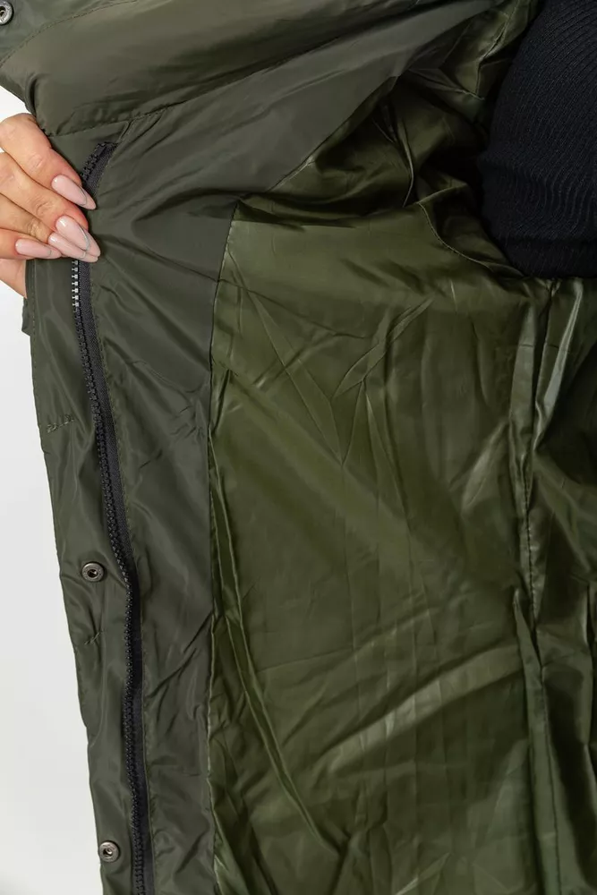 Купити Куртка жіноча прямого крою  -уцінка, колір хакі, 235R1816-U - Фото №8