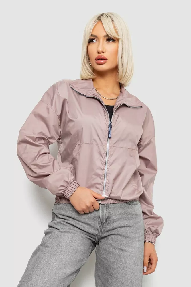 Купити Вітровка жіноча однотонна без підкладки, колір мокко, 257R362 - Фото №1