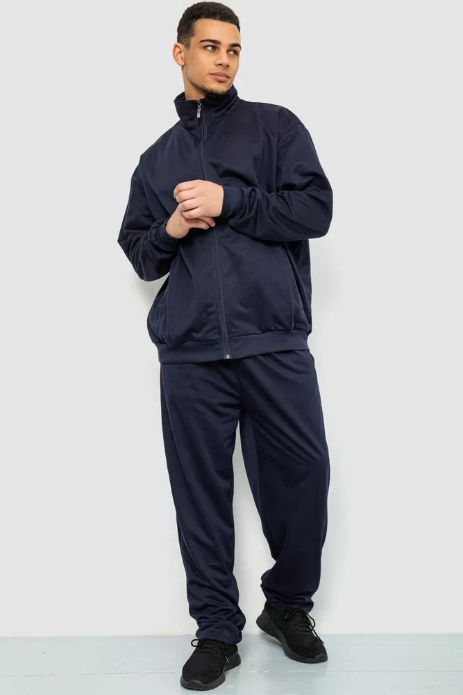 Купить Спорт костюм мужской, цвет темно-синий, 244R978 - Фото №1