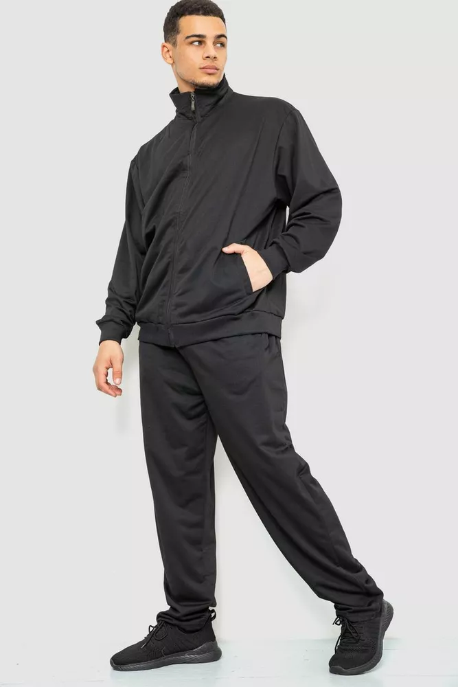 Купити Спорт чоловічий костюм, колір чорний, 244R978 - Фото №3