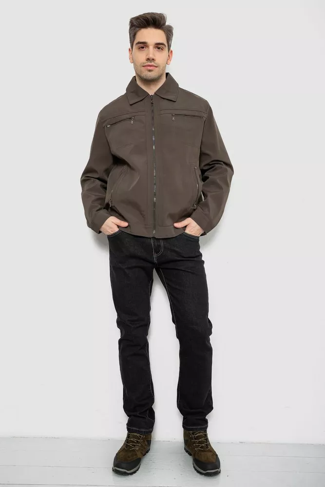 Купить Куртка мужская демисезонная однотонная, цвет хаки, 244R033B - Фото №2