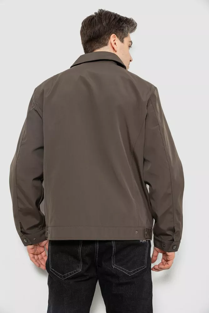 Купить Куртка мужская демисезонная однотонная, цвет хаки, 244R033B - Фото №4
