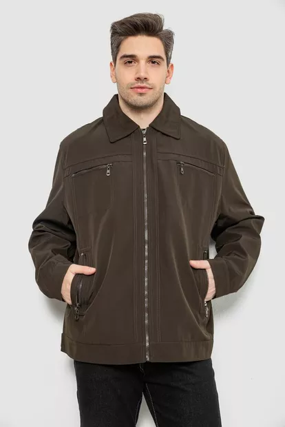Куртка чоловіча демісезонна однотонна, колір темно-зелений, 244R033B