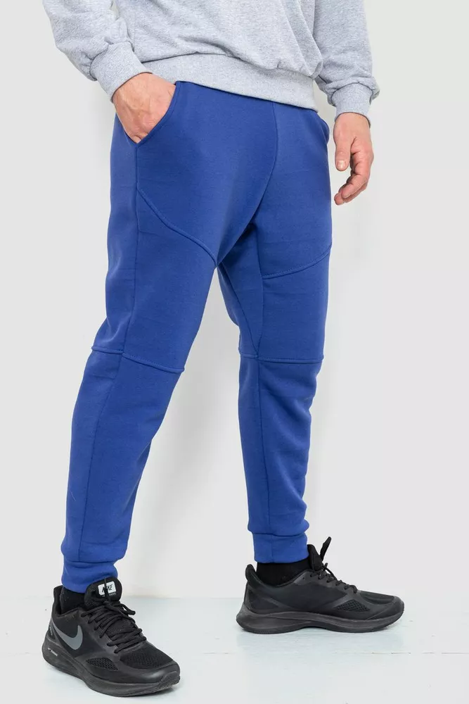 Купити Спорт чоловічі штани на флісі, колір електрик, 241R002 - Фото №3