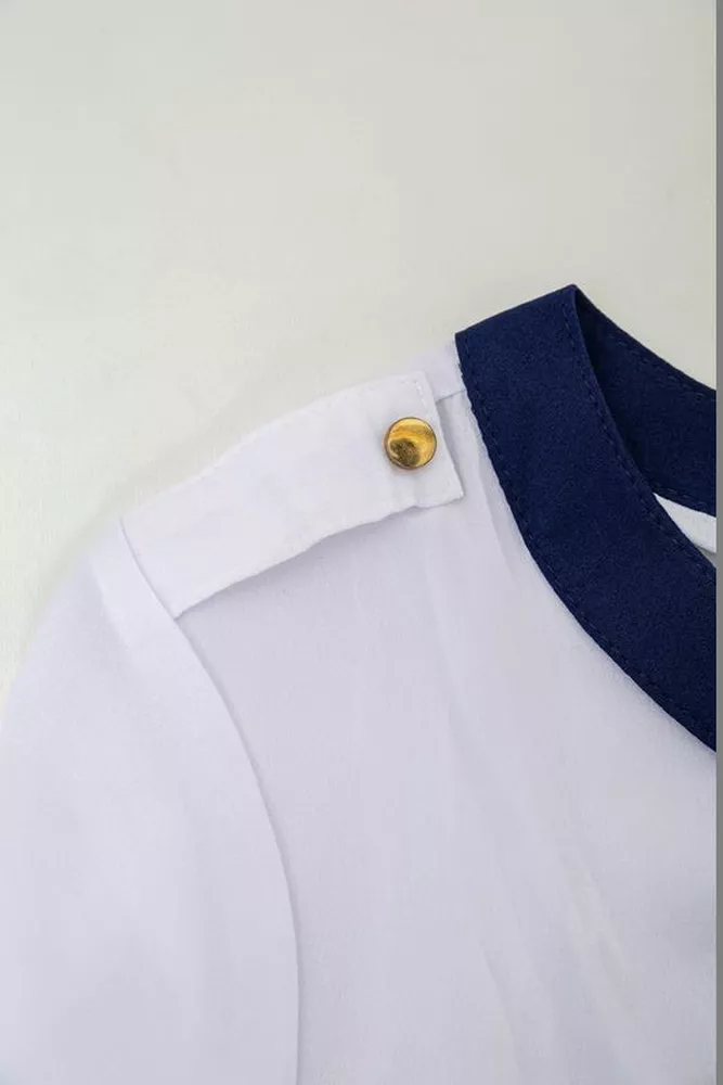 Купить Блуза классическая   -уценка, цвет бело-синий, 230R111-U-15 - Фото №6