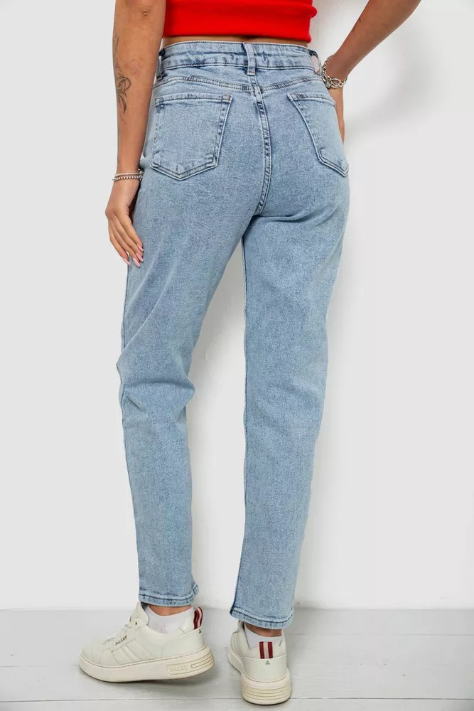 Купить Джинсы женские однотонные MOM, цвет голубой, 244R00968 - Фото №4