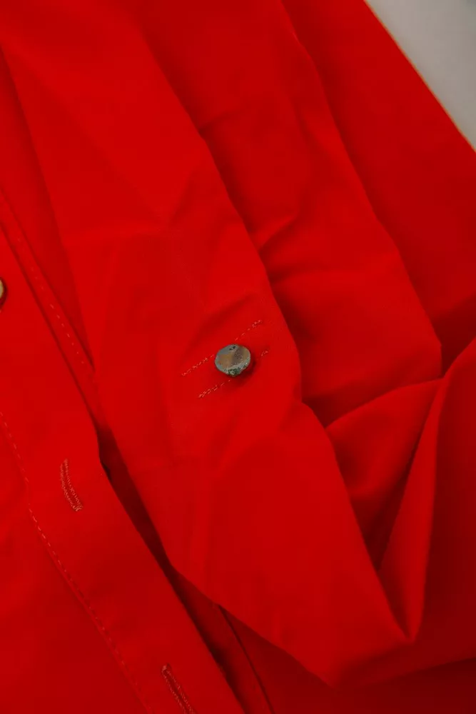 Купити Блуза класична однотонна  -уцінка, колір помаранчевий, 230R1110-U-42 оптом - Фото №6